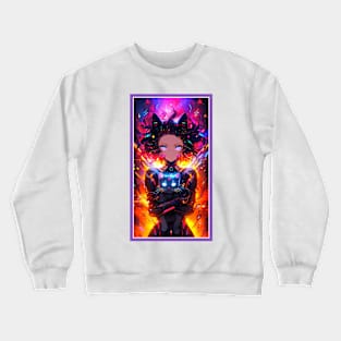 Anime Cute Cat Girl | Quality Anime Girl Artwork | Sci-Fi Manga Girl Anime Art Crewneck Sweatshirt